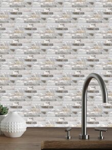 5pcs/set Brick Pattern Waterproof Kitchen Sticker, Modern PVC Waterproof Kitchen Wall Decal For Household - Multicolor - View 3