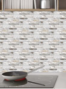 5pcs/set Brick Pattern Waterproof Kitchen Sticker, Modern PVC Waterproof Kitchen Wall Decal For Household - Multicolor - View 4