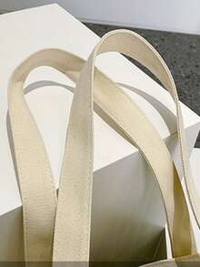 字母圖案購物袋 - 米色 - 查看 4