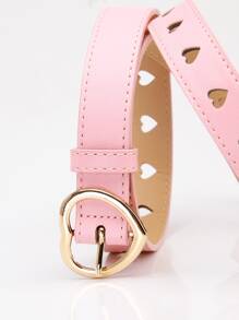 Heart Buckle Belt - Pink - View 5