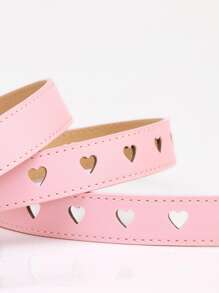 Heart Buckle Belt - Pink - View 6