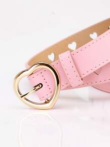Heart Buckle Belt - Pink - View 7