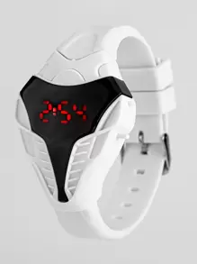 1pc New LED Digital Watch, Fashion Snake Head Design Electronic Watch - White - View 1
