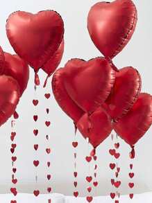 10 件心形气球，红色情人节浪漫心形气球，适合婚礼派对 - 紅色 - 查看 2