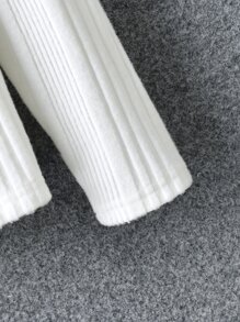 Boys Solid Mock Neck Tee Without Necklace - White - View 4