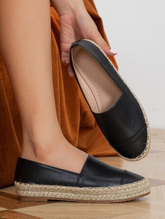 Vacation Espadrilles Women Stitch Detail Slip-on Flats