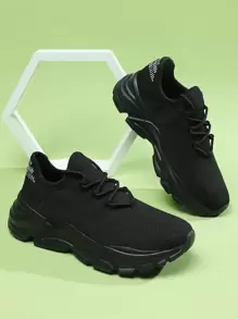 Men's Fashion Casual Versatile Breathable Textile Athletic Shoes - Black - View 1