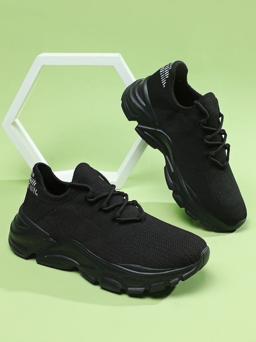Men's Fashion Casual Versatile Breathable Textile Athletic Shoes - Black - View 1