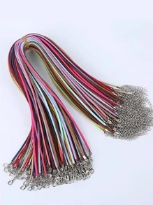 10入組混色3mm*50cm緞面皮革繩項鍊線，適用於DIY珠寶製作 - 彩色 - 查看 1