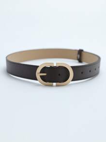 橢圓形搭扣腰帶 - 咖啡棕 - 查看 2