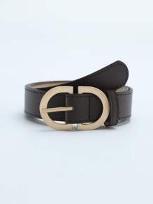 橢圓形搭扣腰帶 - 咖啡棕 - 查看 3