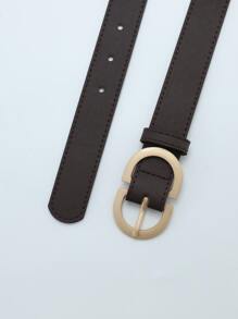 橢圓形搭扣腰帶 - 咖啡棕 - 查看 5