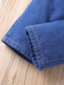 Toddler Girls Figure Graphic Pullover & Ripped Belted Jeans - Multicolor - View 7