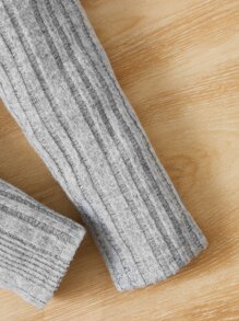 SHEIN Toddler Girls Ruffle Hem Tee & Leggings - Light Grey - View 4