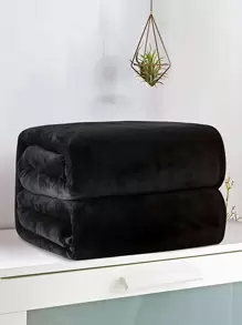 1 chiếc chăn mờ trơn - màu đen - Xem 1