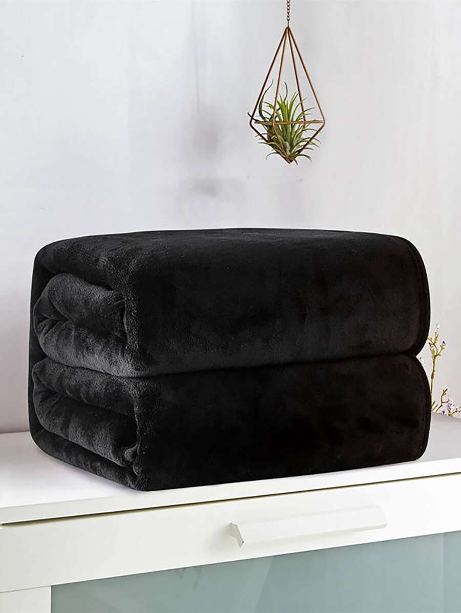 1 chiếc chăn mờ trơn - màu đen - Xem 1