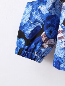 SHEIN 小男童滿版小熊印花連帽夾克和褲子 - 藍色 - 查看 4