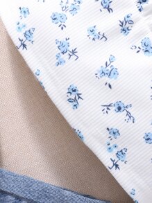 Tank Tops & Camis Bé Gái viền lá sen Nếp gấp Phần Ngực Họa tiết hoa Boho - trắng - Xem 4