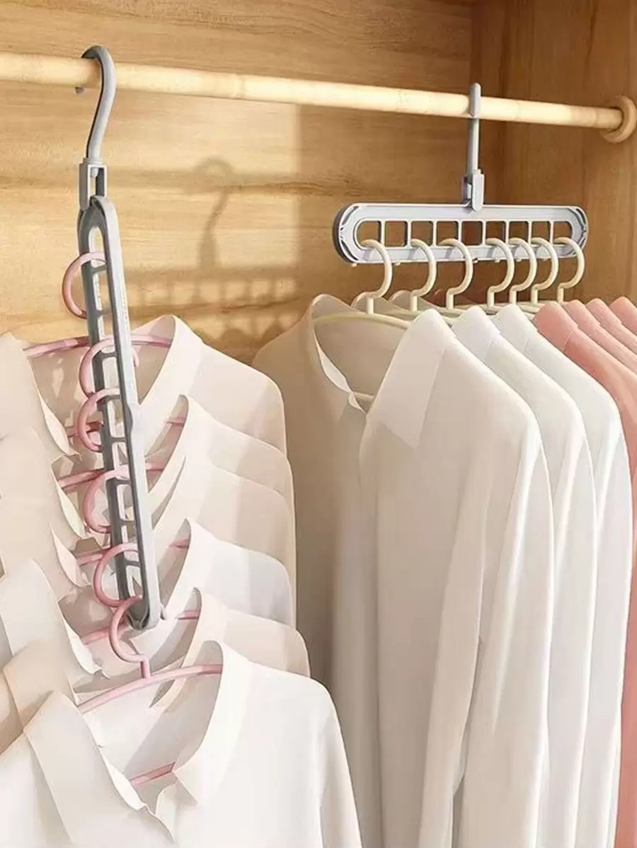 1 pieza percha de almacenamiento multifunción de 5x33CM, percha de ropa sencilla y fácil de girar - Gris - Ver 1