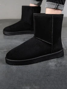 Men Slip On Thermal Lined Snow Boots - Black - View 5
