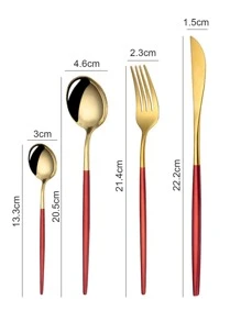 24pcs Christmas Gift,Stainless Steel Cutlery Set With Gift Box - Multicolor - View 3