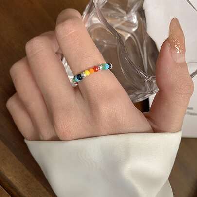 Color Block Beaded Ring
