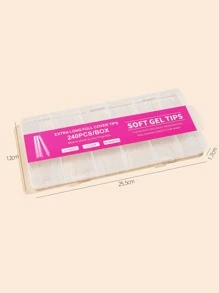 240pcs Long Coffin Clear Fake Nail - Clear - View 2