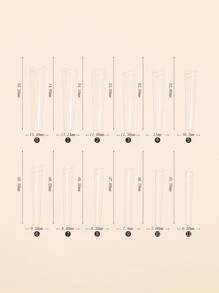 240pcs Long Coffin Clear Fake Nail - Clear - View 3