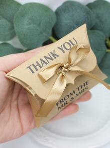 Hộp quà tặng đồ họa khẩu hiệu 10 chiếc, Hộp kẹo giấy tiệc cưới - màu nâu - Xem 5