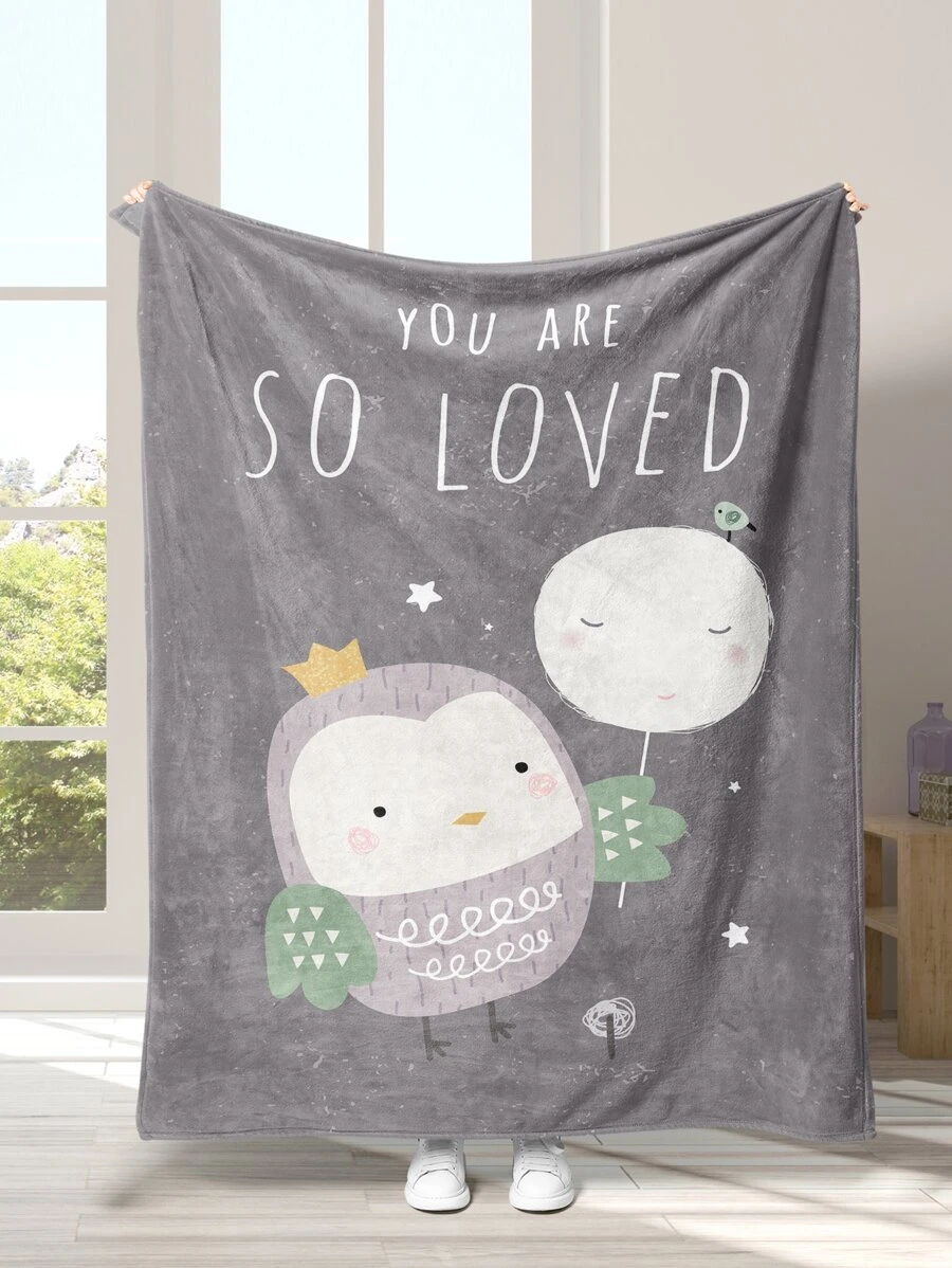 1 khẩu hiệu & chăn họa tiết hoạt hình - Nhiều màu - Xem 1