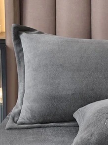 1pair Solid Pillowcase Without Filler - Grey - View 5