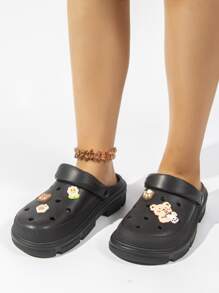 Zapatos de pescador de madera calados negros transpirables para mujer - Negro - Ver 4