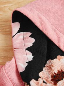 SHEIN Cô gái Tween Khẩu hiệu và In hoa Túi kangaroo Hoodie & Leggings - Nhiều màu - Xem 4