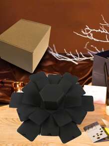 1 Pieza - Caja De Regalo Sorpresa Halloween Fiesta Caja De Embalaje De Regalo Negro Rojo Y Blanco. Temporada De Bodas, Caja De Embalaje De Regalo Sorpresa De Fiesta De Navidad. Caja De Regalo Diy Con 6 Caras Explosivas, Caja De Fotos Hecha A Mano Para Armar. Adecuado Para Regalos De Cumpleaños, Aniversarios, Día De San Valentín - Negro - Ver 4