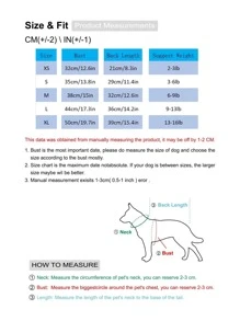 1入組格紋印花寵物POLO衫適用於小和中等寵物