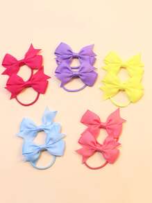 10入組小女童蝴蝶結裝飾髮圈 - 淺藍色 - 查看 3