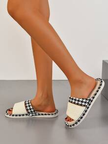 Zapatillas de dormitorio con patrón de pata de gallo - Multicolor - Ver 3