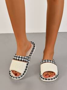 Zapatillas de dormitorio con patrón de pata de gallo - Multicolor - Ver 5