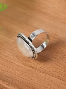 1 Miếng Đàn hồi Có thể điều chỉnh Hình học Men nhiều màu Nhẫn Đối với phụ nữ & Cô gái , Creative Tiệc tùng/Hẹn hò Qủa tặng - trắng - Xem 3