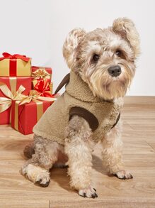 聖誕寵物服裝鹿角連帽衫,適用於小型和中型犬貓,棕色,適用於溫暖的冬季打扮