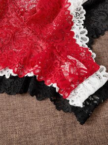 Plus 3pack Floral Lace Elegant Panty Set Lingerie