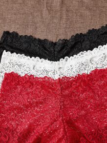 Plus 3pack Floral Lace Elegant Panty Set Lingerie