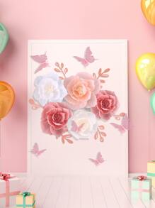 17pcs Butterfly & Flower Design Decoration Lantern - Multicolor - View 1