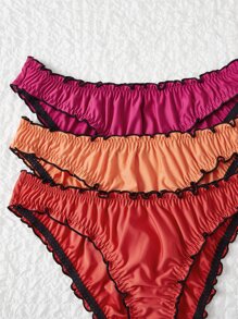 大碼3入組木耳邊內褲 - 彩色 - 查看 5