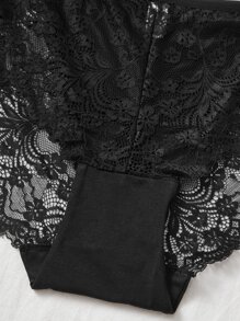 Plus 3pack Contrast Lace Panty - Multicolor - View 3