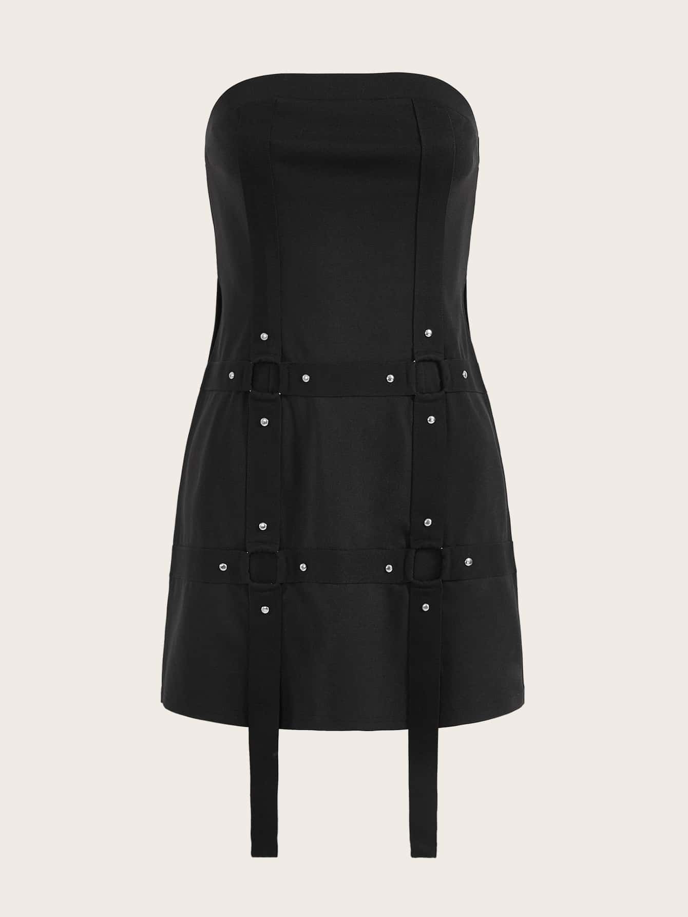SHEIN ICON Áo nữ màu trơn Gợi cảm - màu đen - Xem 1