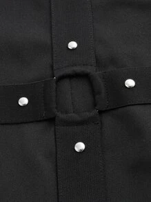 SHEIN ICON Áo nữ màu trơn Gợi cảm - màu đen - Xem 3