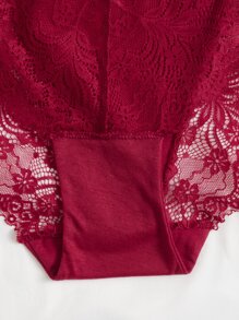 大碼5入组花卉蕾絲內褲