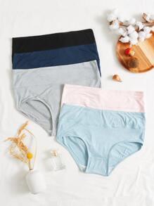 Plus 5pack Plain Panty - Multicolor - View 1