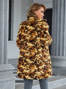 Eilly Bazar Leopard Fuzzy Coat - Multicolor - View 2